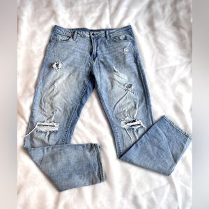 Aeropostale Men’s 34x32 Alethic Skinny Jeans Distressed Light Blue Denim